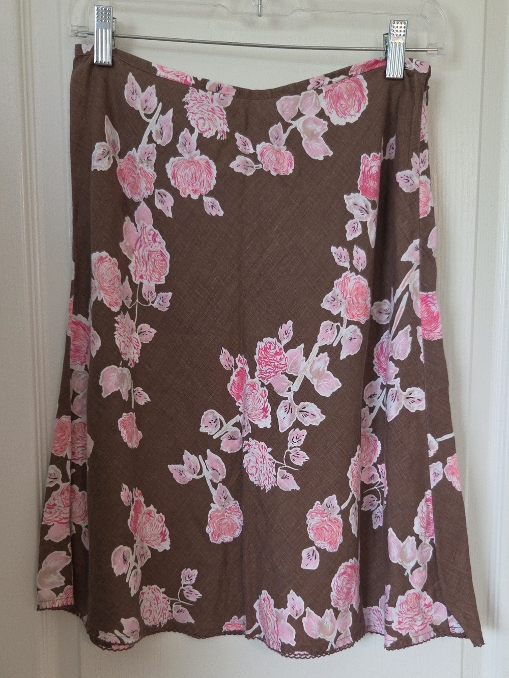 LOFT  Vintage Rose Linen A LINE SKIRT